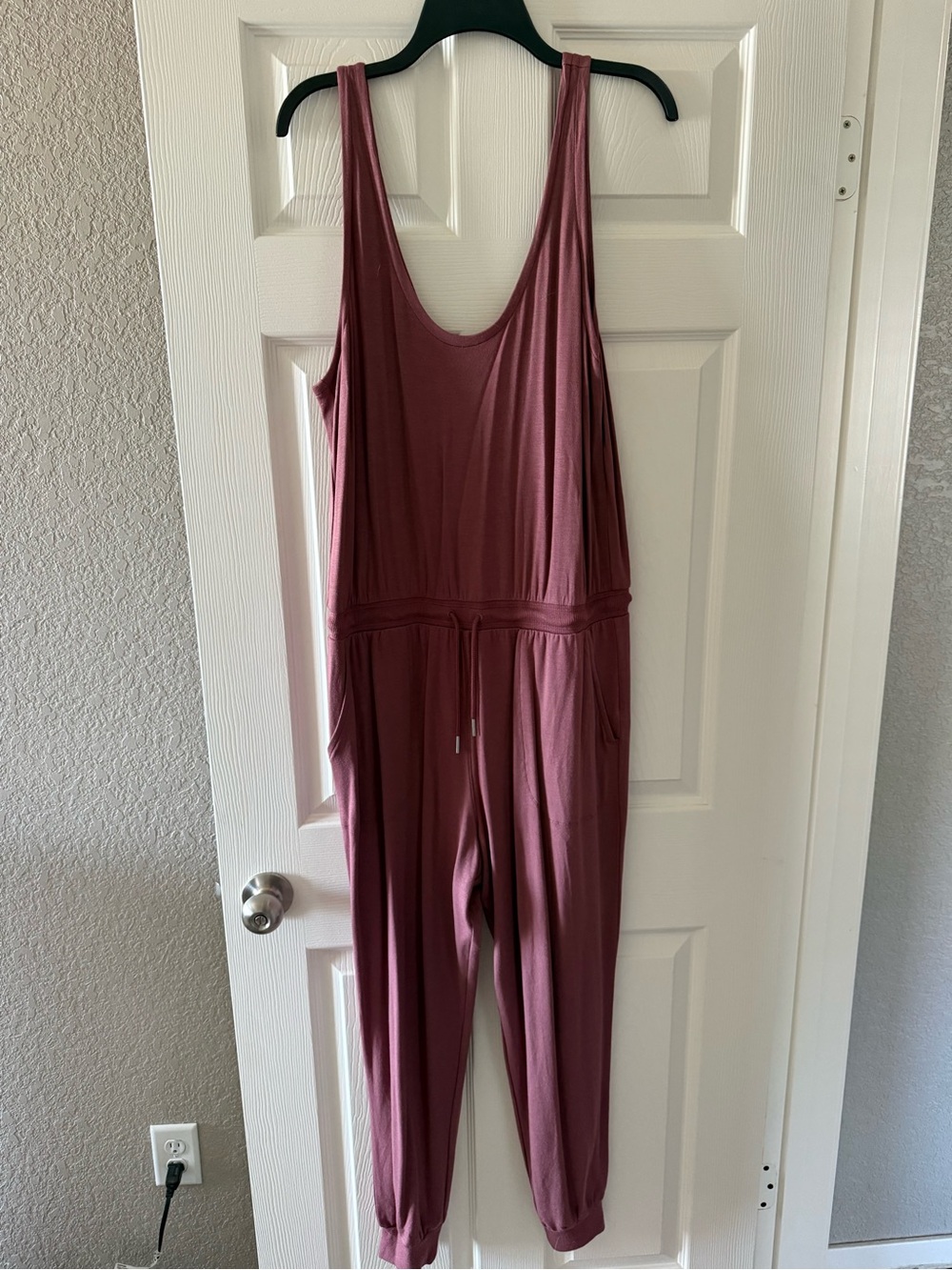 Athleta Mauve Sleeveless Drawstring Jumpsuit